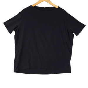 Lululemon Cropped Boxy Top Womens Size 1X Black Short Sleeves Stretch Athletic